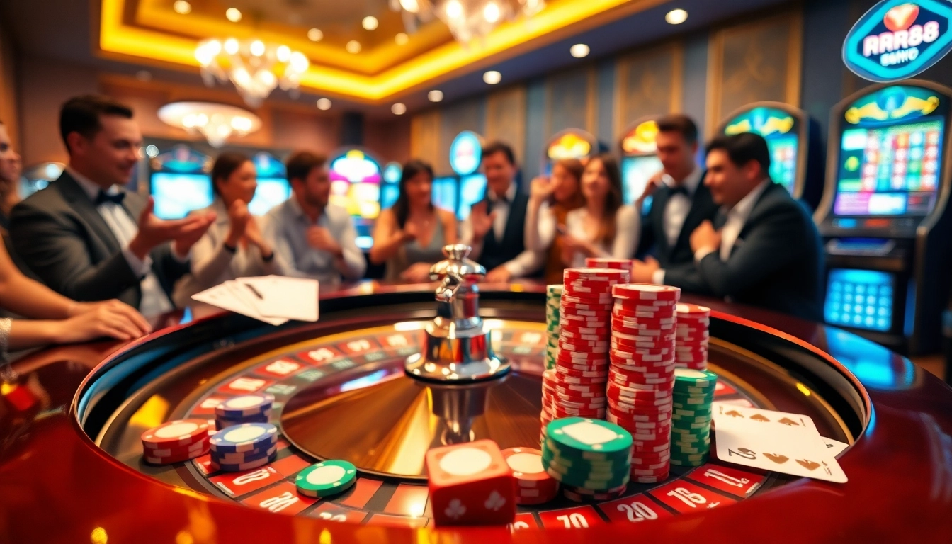 Experience excitement at RR88 with vibrant casino games and colorful chips.