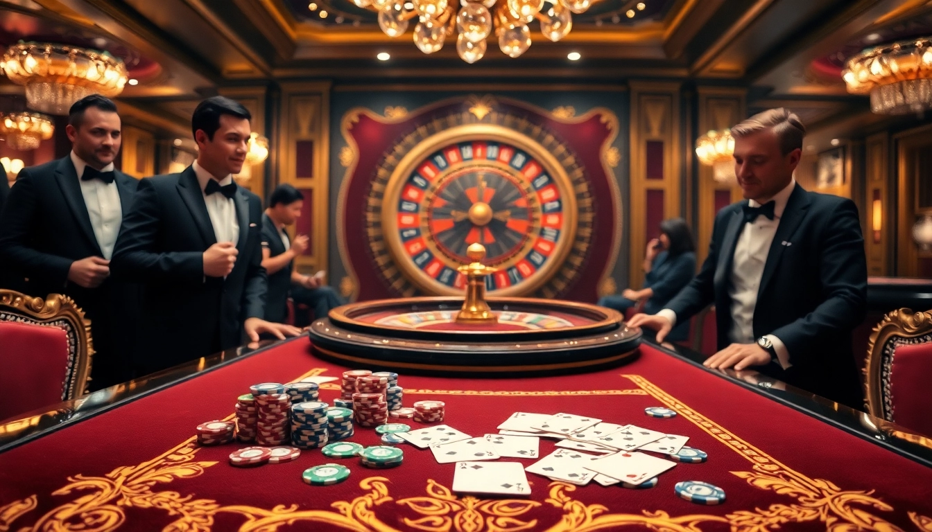 Experience the thrill of B52 at an upscale casino table surrounded by vibrant poker chips.