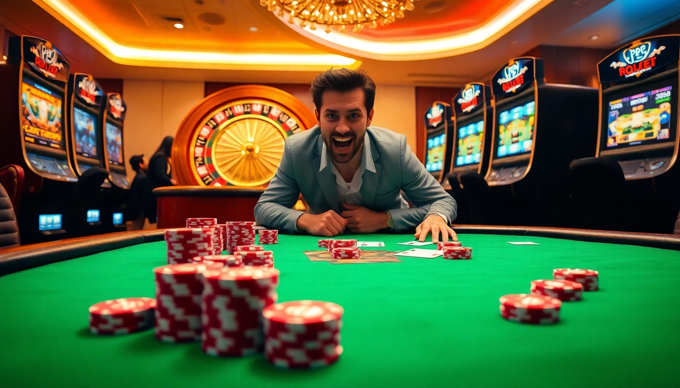 Players engage in a thrilling poker game at PG 66’s luxurious casino tables