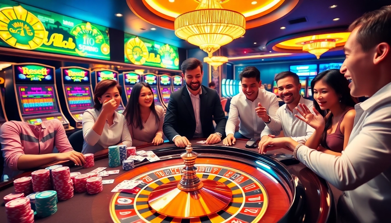 Engage with link alternatif nekatwin terbaru amidst a vibrant casino scene featuring poker chips and roulette.