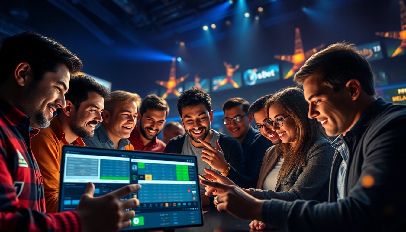 Engaging scene of online bettors using the 8s bet platform with a sleek interface and dynamic sports backdrop.